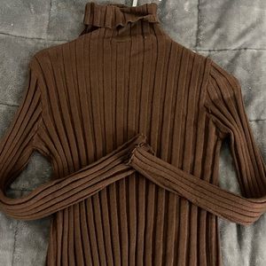 Brown turtleneck sweater